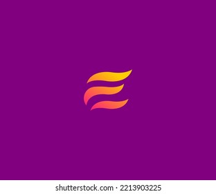 Wave E Letter Logo Vector Template Abstract Monogram Symbol