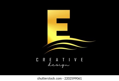 Wave Effect Golden Letter E Logo Stock Vector (Royalty Free) 2202599061 ...