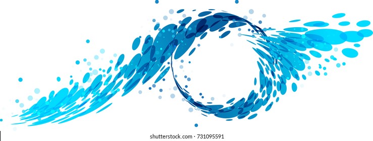 Wave element on white background