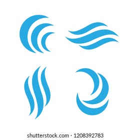 Wave emblems vector. Ocean water abstract vector isolated logos
