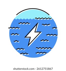 wave energy converter tidal color icon vector. wave energy converter tidal sign. isolated symbol illustration