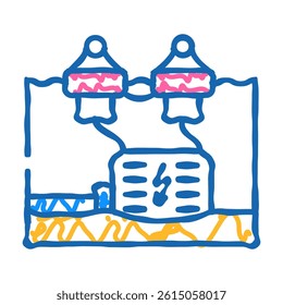 wave energy converter tidal doodle icon sketch vector. wave energy converter tidal sign. isolated symbol illustration