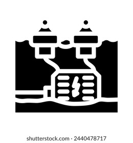 wave energy converter tidal glyph icon vector. wave energy converter tidal sign. isolated symbol illustration