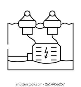wave energy converter tidal line icon vector. wave energy converter tidal sign. isolated contour symbol black illustration
