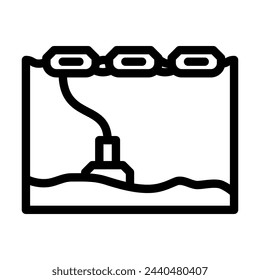 wave energy generation tidal line icon vector. wave energy generation tidal sign. isolated contour symbol black illustration