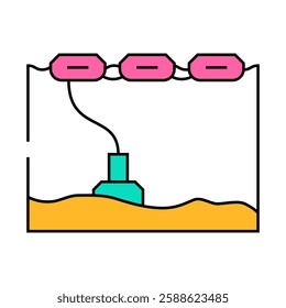 wave energy generation tidal line icon vector. wave energy generation tidal sign. isolated symbol illustration