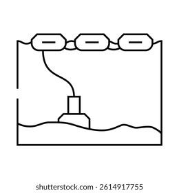 wave energy generation tidal line icon vector. wave energy generation tidal sign. isolated contour symbol black illustration