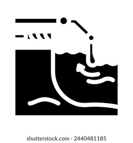 wave energy harvesting glyph icon vector. wave energy harvesting sign. isolated symbol illustration