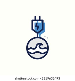 wave energy icon, isolated blue icon in light background, perfect for blog, logo, graphic design, social media, UI, mobile app