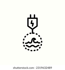 wave energy icon, isolated icon in light background, perfect for website, blog, logo, graphic design, social media, UI, mobile app