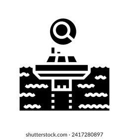 wave energy research glyph icon vector. wave energy research sign. isolated symbol illustration