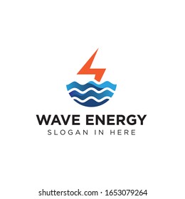 wave energy vector logo icon illustration design