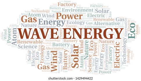Wave Energy word cloud. Wordcloud made with text only.