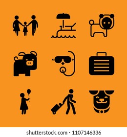 wave, europe, departure and dress icon set. Vector illustration for web and design.