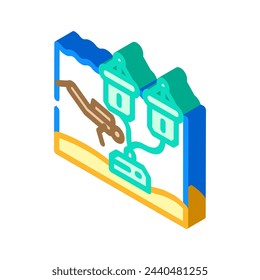 wave farm installation tidal isometric icon vector. wave farm installation tidal sign. isolated symbol illustration