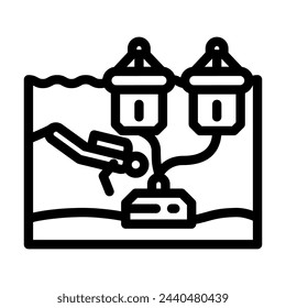 wave farm installation tidal line icon vector. wave farm installation tidal sign. isolated contour symbol black illustration