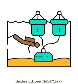 wave farm installation tidal line icon vector. wave farm installation tidal sign. isolated symbol illustration