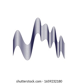 wave fill style icon design, Music sound melody musical song art signature culture and tune theme Vector illustration