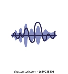 wave fill style icon design, Music sound melody musical song art signature culture and tune theme Vector illustration