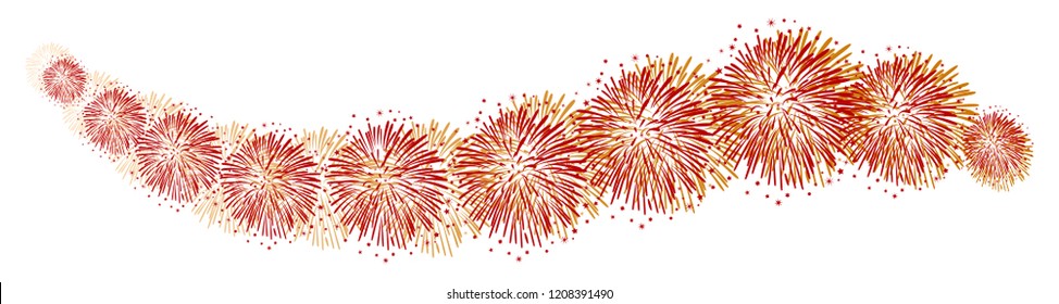 Wave firework background - stock vector