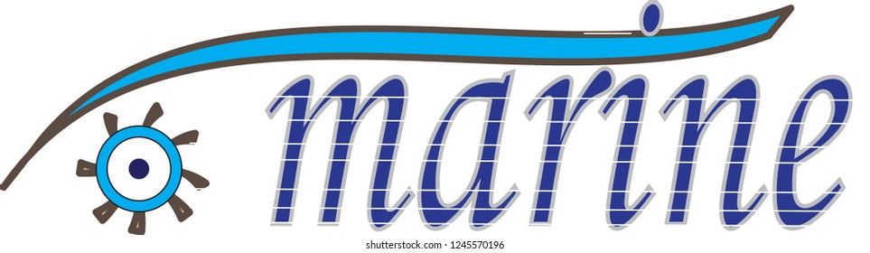 Wave, fish and helm icons. About the sea. The fish restaurant was drawn to the yacht club, maritime transport.