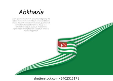 Wave flag of Abkhazia with copyspace background. Banner or ribbon vector template