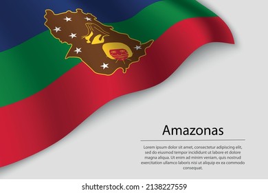 Wave flag of Amazonas is a state of Venezuela. Banner or ribbon vector template