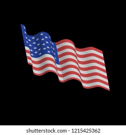 wave flag american design vector