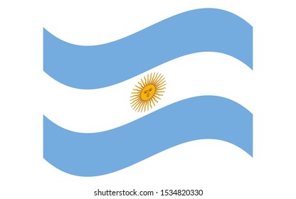Wave flag of Argentina Vector Illustration