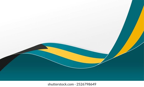 Wave flag of bahamas with copyspace background. bahamas event banner