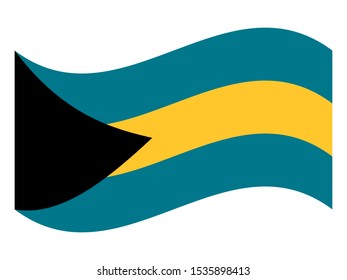 Wave Flag of the Bahamas Vector