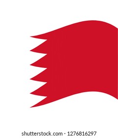 Wave Flag Of Bahrain Vector