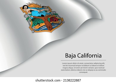 Wave flag of Baja California is a region of Mexico. Banner or ribbon vector template