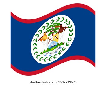 Wave Flag of Belize.Vector illustration eps 10