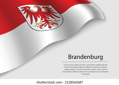 Wave flag of Brandenburg is a state of Germany. Banner or ribbon vector template