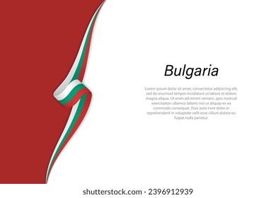 Wave flag of Bulgaria with copyspace background. Banner or ribbon vector template