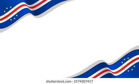 Wave flag of cape verde with copyspace background