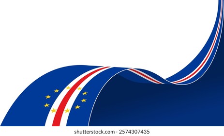 Wave flag of cape verde with copyspace background