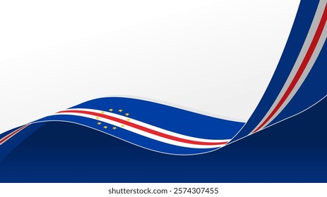 Wave flag of cape verde with copyspace background