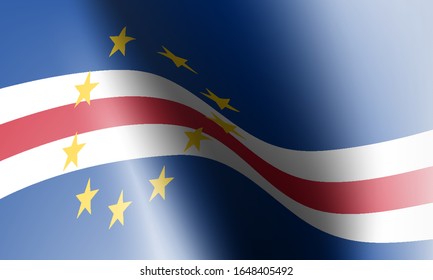 wave flag of cape verde in illustration