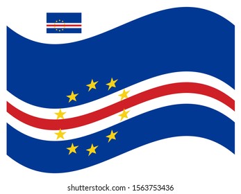 Wave Flag of Cape Verde Vector