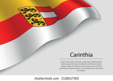 Wave flag of Carinthia is a state of Austria. Banner or ribbon vector template