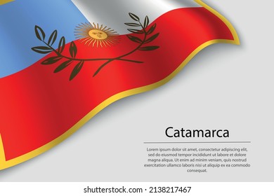 Wave flag of Catamarca is a state of Argentina. Banner or ribbon vector template