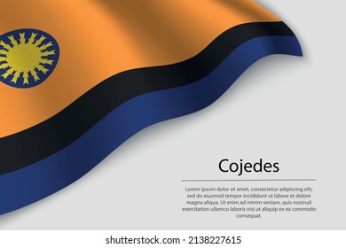 Wave flag of Cojedes is a state of Venezuela. Banner or ribbon vector template