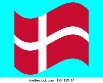 Wave Flag of Denmark Vector illustration. EPS10
