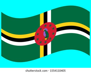 Wave Flag of Dominica Vector