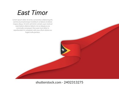 Wave Fahne von Osttimor mit Kopienraum-Hintergrund. Banner- oder Bandvektorvorlage