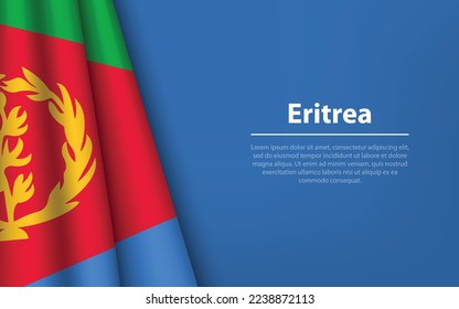 Wave flag of Eritrea with copyspace background. Banner or ribbon vector template for independence day