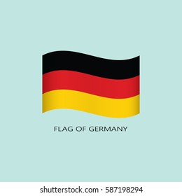 Wave flag of Germany on blue background