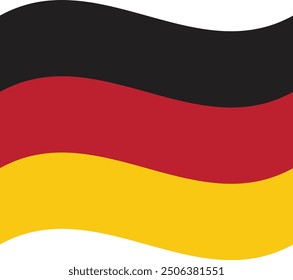 Bandera de la ola de Alemania en el fondo blanco. Ilustración vectorial
